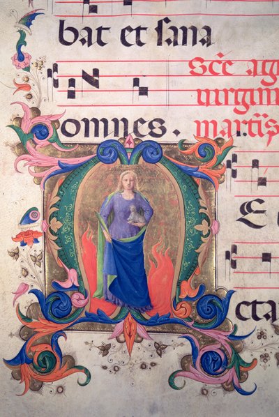 Missaal 515 f.13v Geïllustreerde initiaal 
