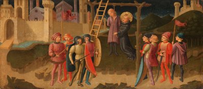 De heilige Nicolaas van Tolentino redt een gehangene door Zanobi di Jacopo Machiavelli (attributed to)