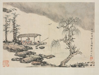 Landschapsalbum in verschillende stijlen: Plezier in een bergbeek door Zha Shibiao