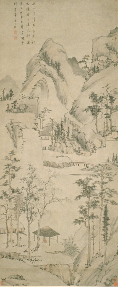 Landschap met figuur door Zha Shibiao