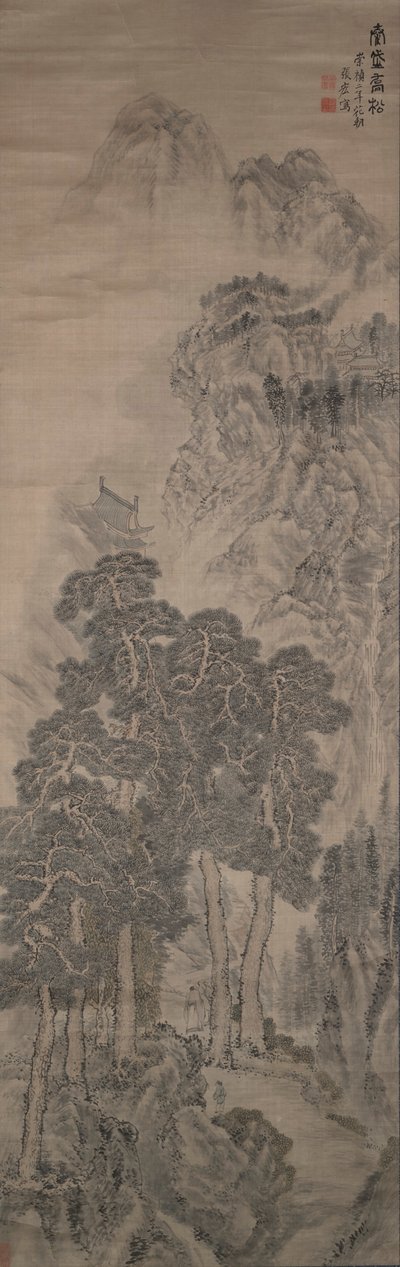 Hoge Pijnbomen op de Berg Tai door Zhang Hong