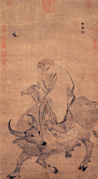 Laozi rijdend op een os, tussen 1368 en 1644 door Zhang Lu