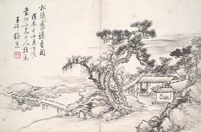 Lezen in de afgelegen dennenstudio door Zhang Xiong