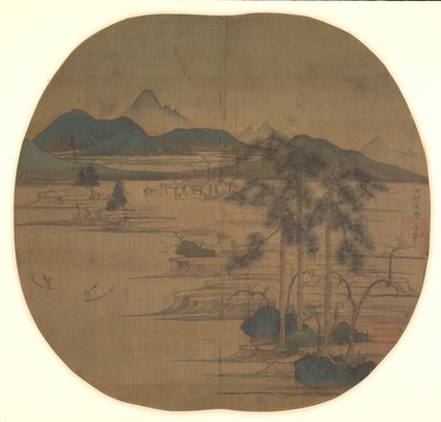 Rivierdorp: Vissersvreugde door Zhao Mengfu