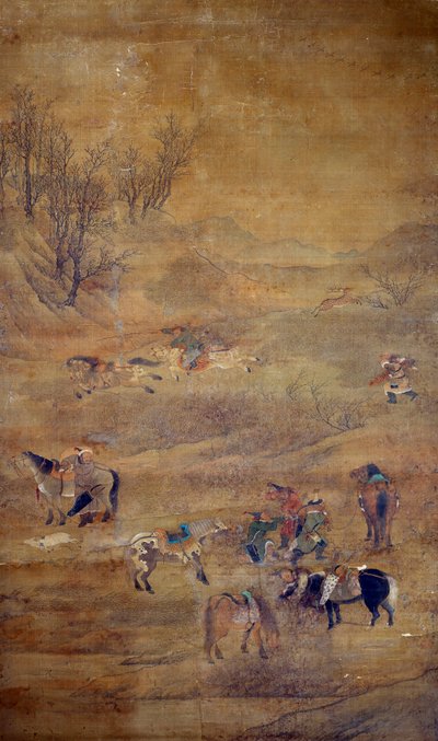 Mongoolse ruiter die een paard achtervolgt door Zhao Mengfu Chao Meng Fu or