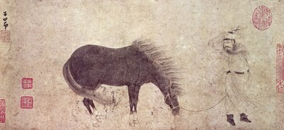 Paard en stalknecht in de winter door Zhao Mengfu Chao Meng Fu or