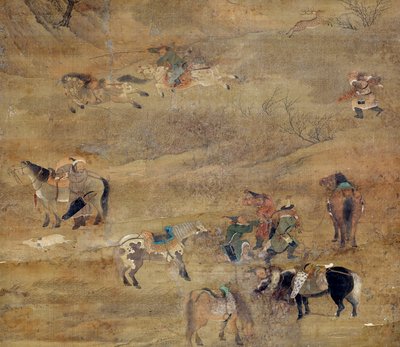 Mongoolse ruiter achtervolgt een paard (detail) door Zhao Mengfu Chao Meng Fu or