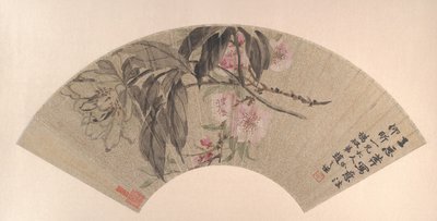 Perzikbloesems en Pioenroos door Zhao Zhiqian