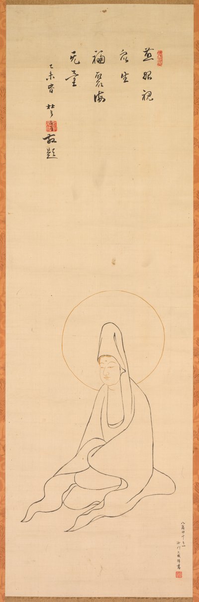 Guanyin in witte gewaden door Zhongfeng Mingben