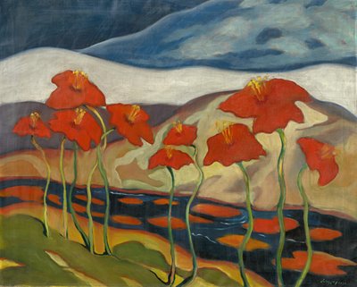 Landschap met Bloemen door Zolo Palugyay