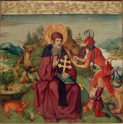 De Heilige Antonius Abbas door Zürcher Veilchenmeister