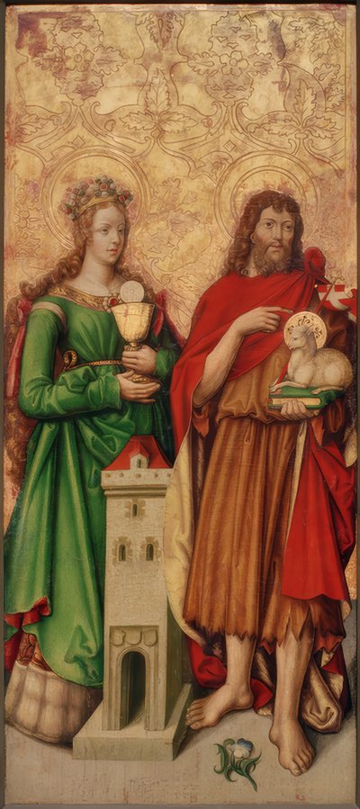Heilige Barbara en Johannes de Doper door Zürcher Veilchenmeister