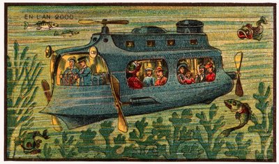 Een onderzeeër bus door . .