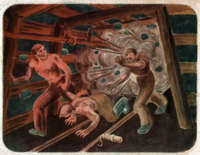 Ongeluk in een mijn, ca 1950 door . .
