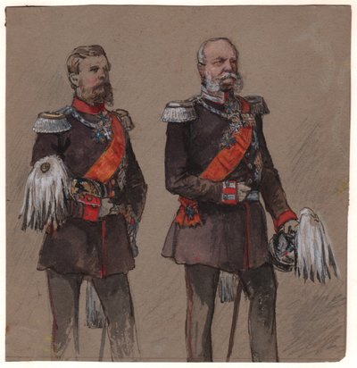Alexander II van Rusland en Wilhelm II van Pruisen door . .