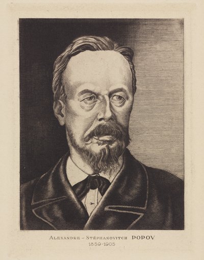 Alexandre-Stephanovich Popov, Russische natuurkundige, ca. 1905 door Frederick (attr. to) Barnard