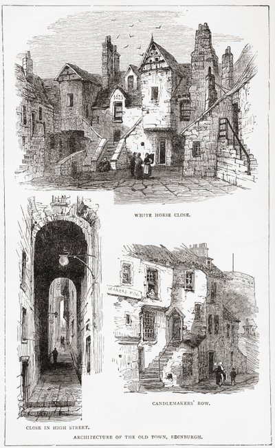 Architectuur van de Oude Stad, Edinburgh, Schotland door . .