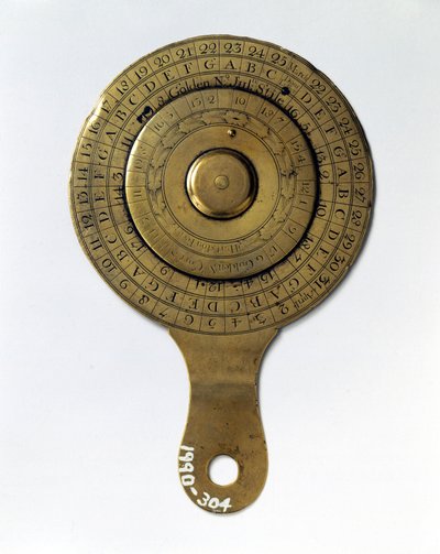 Kalenders Perpetuele kalender, Engels door Ferdinand Georg Waldmuller