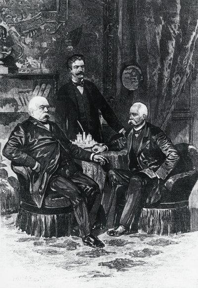Conferentie tussen Otto von Bismarck en Francesco Crispi in Friedrichsruhe, oktober 1887, Duitsland door William Walcutt