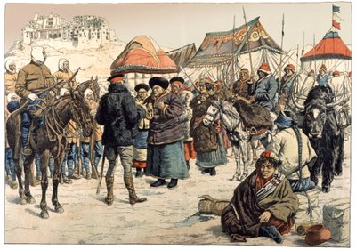 Verovering van Tibet. 1902 (gravure) door . .
