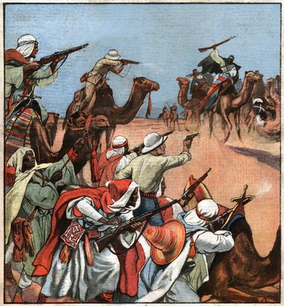 Franse koloniale konvooi in de Maghreb door Ferdinand Georg Waldmuller