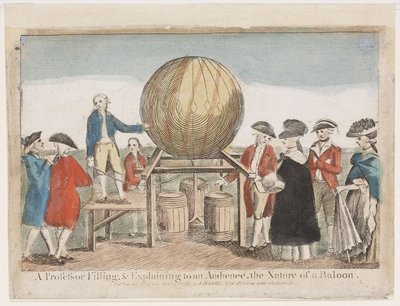 Demonstratie van ballonvaren, ca. 1784 door Frederick (attr. to) Barnard