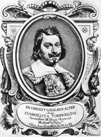 Evangelista Torricelli, Italiaanse natuurkundige door Ferdinand Georg Waldmuller