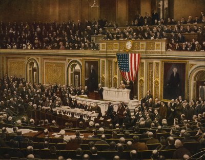 Voor de Vrijheid van de Wereld, President Woodrow Wilson vraagt het Congres om Oorlog te Verklaren aan Duitsland, 2 April door . .