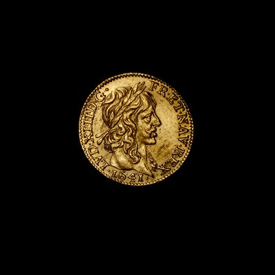 Franse munt met afbeelding van Lodewijk XIII door Hippolyte Lalaise Devéria
