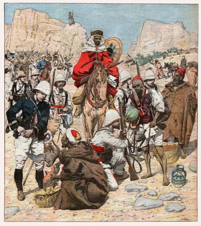 Franse soldaten in Marokko door . .