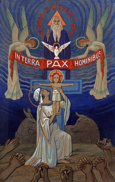 Gloria In Excelsis Deo, ca. 1930 (illustratie) door . .