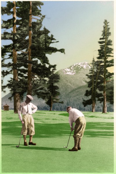 Golf in St. Moritz, ca. 1930 door . .