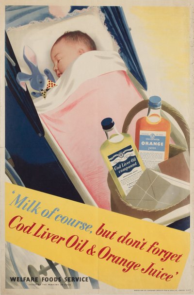 Gezondheidseducatie Melk natuurlijk, poster, circa 1950 door Frederick (attr. to) Barnard