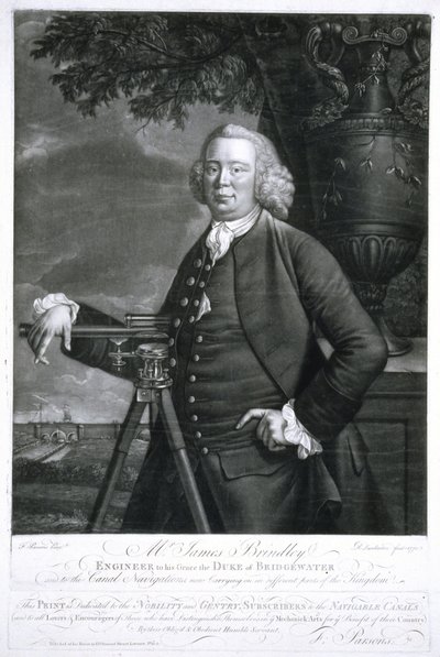 James Brindley, Britse civiel ingenieur en kanaalbouwer door Frederick (attr. to) Barnard
