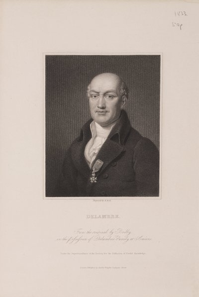 Jean Baptiste Joseph Delambre, Franse astronoom, ca. 1810s door Frederick (attr. to) Barnard