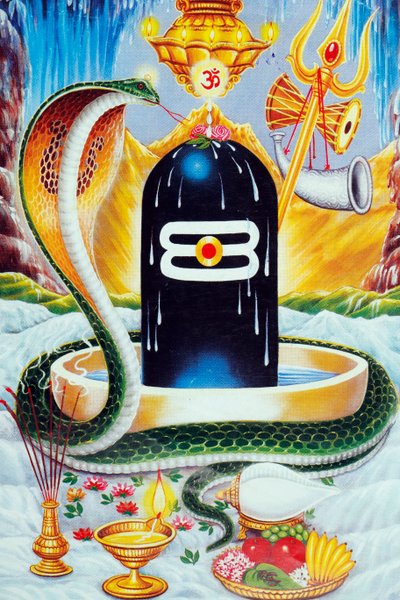 Lingam vertegenwoordigt de fallus van de Hindoe god Shiva door . .