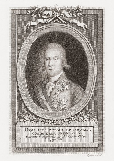 Luis Fermín de Carvajal, Graaf van de Unie. Portret. door . .