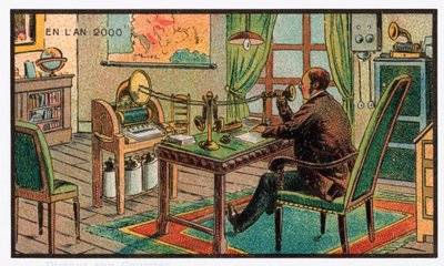 Postopname op een grammofoon door . .