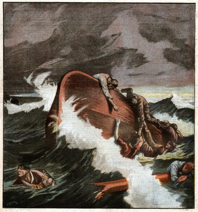 Schipbreuk in de Middellandse Zee door Ferdinand Georg Waldmuller
