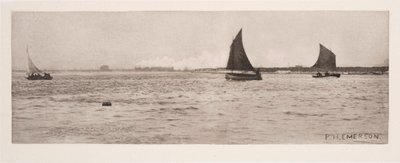 Op Breydon Water, zeemist komt op door Frederick (attr. to) Barnard