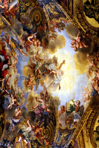 Schildering van het gewelf van de koninklijke kapel, gemaakt door Antoine Coypel (1661-1722). Het is getiteld 