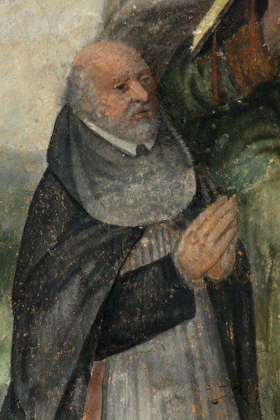 Parochiekerk Onze-Lieve-Vrouw. Interieur. Het koor. Muurschildering. door . .