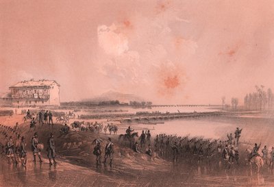 Piëmontese leger steekt rivier Sesia over door William Walcutt