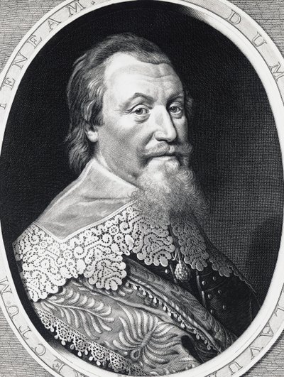 Portret van Axel Gustafsson Oxenstierna, rijkskanselier van Zweden, gravure door William Walcutt