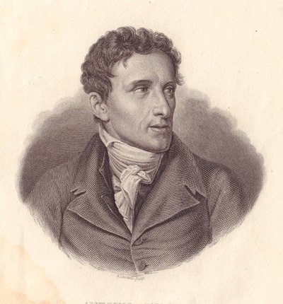 Portret van de Italiaanse beeldhouwer Antonio Canova, kopergravure door A Locatelli naar schilderij van Giuseppe Bossi door William Walcutt