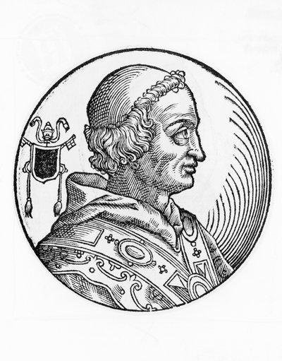 Portret van Johannes V, 82e paus van de Katholieke Kerk, gravure door William Walcutt