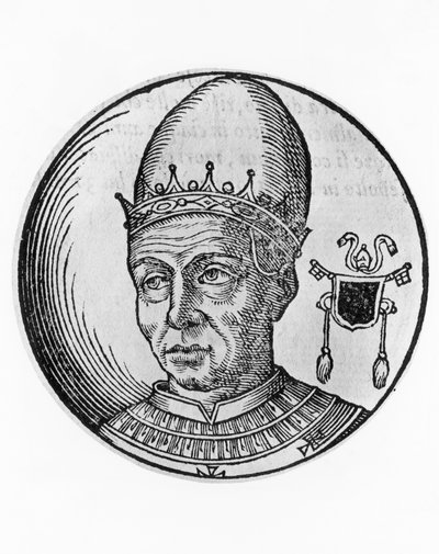Portret van Sint Paulus I, 93e paus van de Katholieke Kerk, gravure door William Walcutt