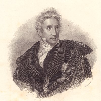 Portret van kunsthistoricus Leopoldo Cicognara, kopergravure door Fusinati naar portret van Lipparini door William Walcutt