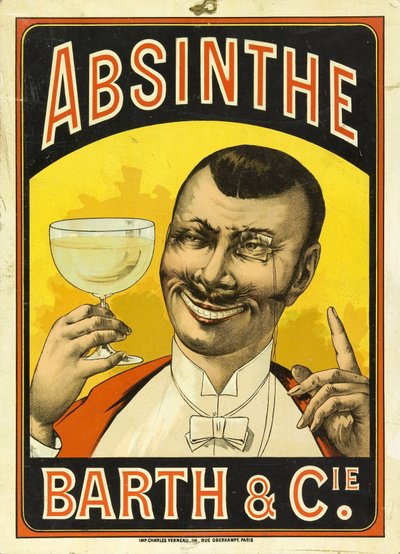 Reclame voor absint Barth & Cie, in Chalon sur Saone (Saone et Loire, Frankrijk), rond 1890 door Frederick (attr. to) Barnard
