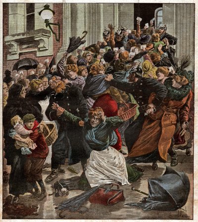 Voedselrantsoenering in Berlijn door Ferdinand Georg Waldmuller